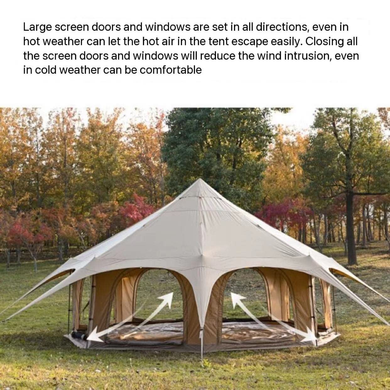 Amazon | 大型パオテント 厚め 耐候性 ポータブル 2階建て